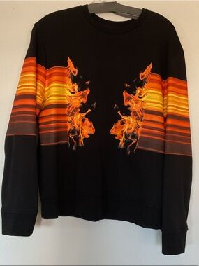 Neil Barrett Black Flame Crew Neck Sweate